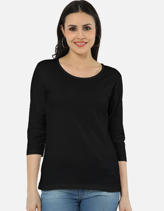 Women's Black Full Sleeve T-shirt