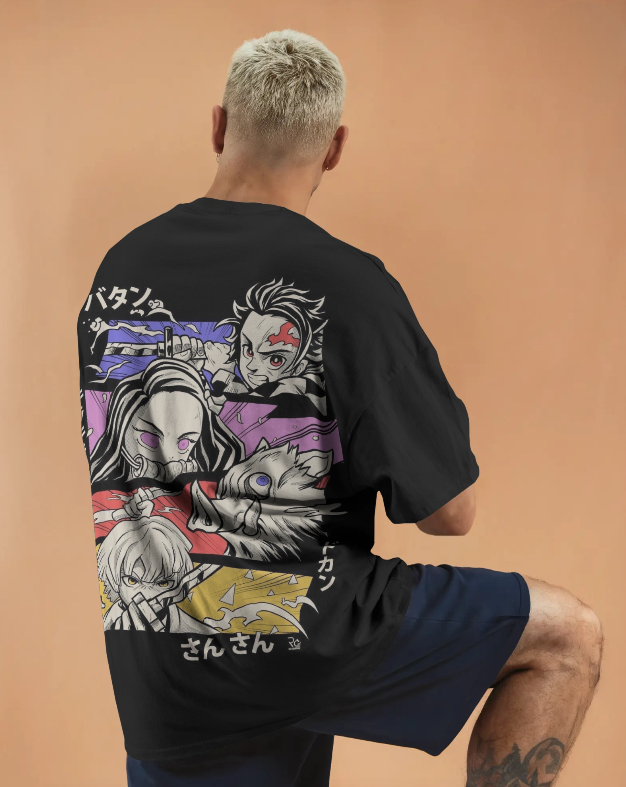 Men's Demon Slayer Trio Oversized T-Shirt