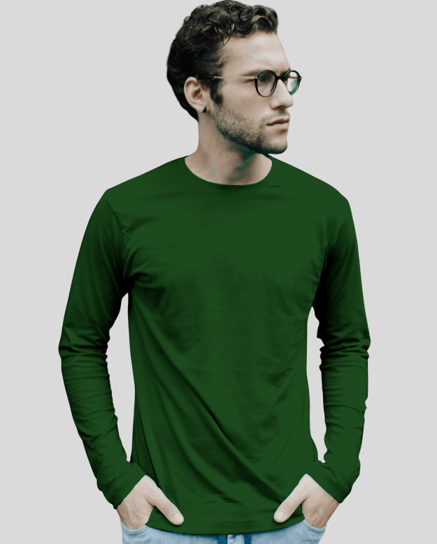 Men's Green Full Sleeve T-Shirt