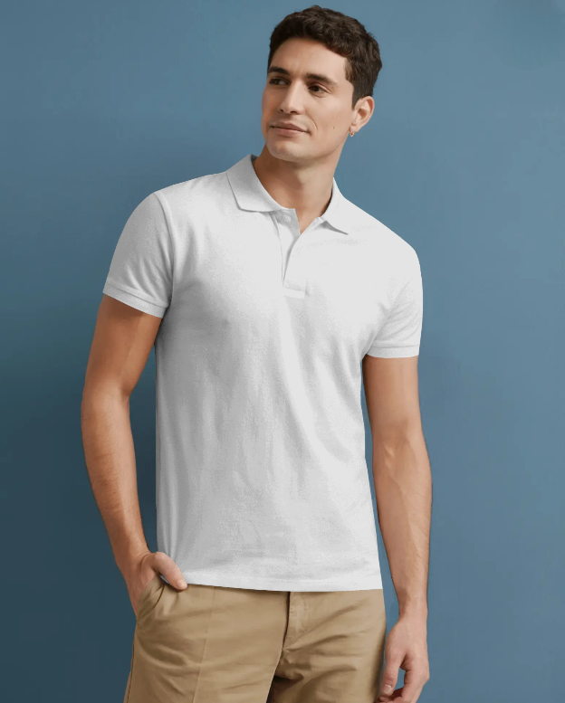 Men's White Polo T-shirt