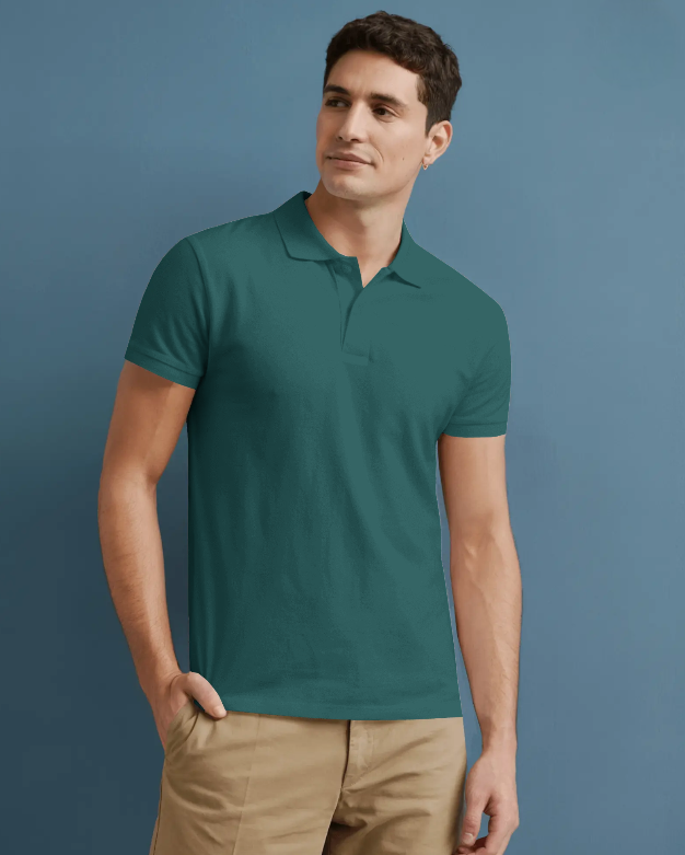 Men's Petrol Blue Polo T-shirt