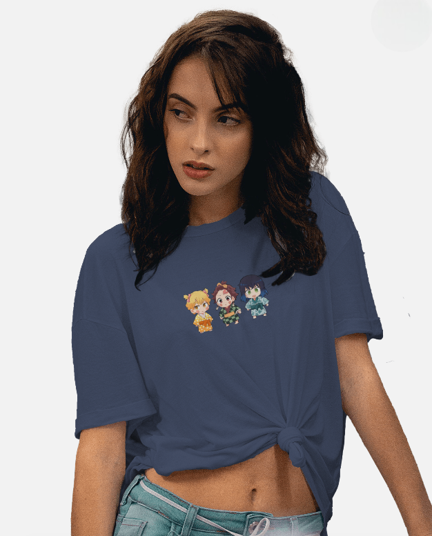 Women Demon Slayer Trio Oversized T-Shirt