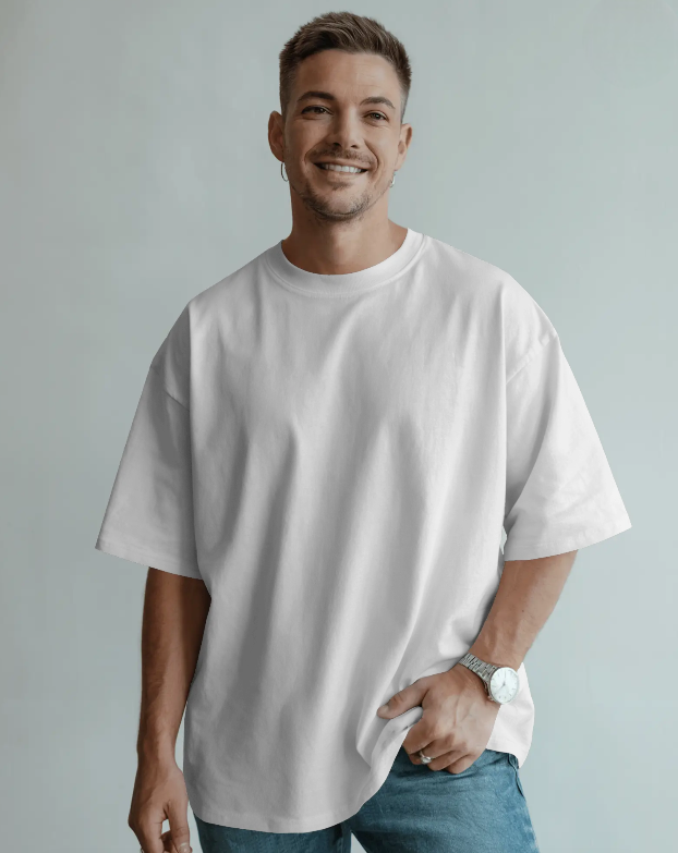Men's Plain White Oversized T-Shirt