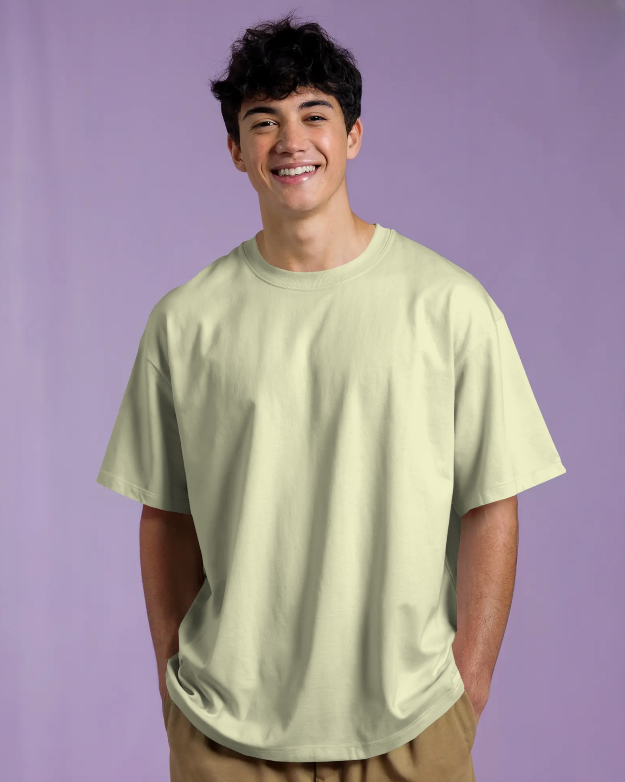 Men's Beige Oversized T-Shirt