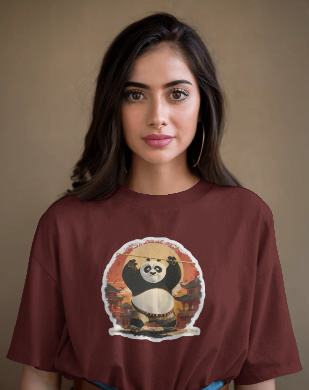 Women Kung Fu Panda Oversized T-Shirt