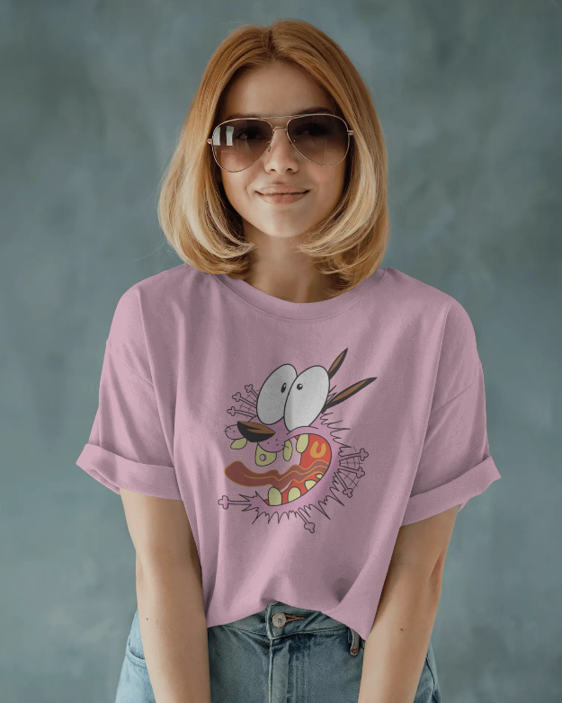 Women Cowerdy Dog Oversized T-Shirt