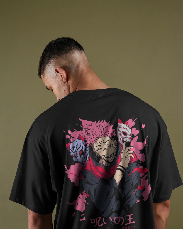 Men's Navy Blue Sukuna Oversized T-Shirt
