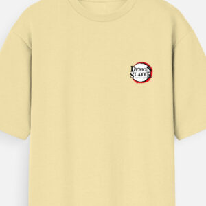 Men's Beige Demon Slayer Oversized T-Shirt