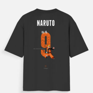 Men's Black Naruto Oversized T-Shirt